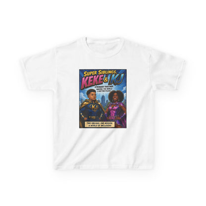 Kids White Tee- Super Siblings
